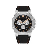 Cornavin CO.DS.07.R Watch with black strap and silver case on a white background