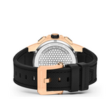 Cornavin CO.DS.15.R Watch with black strap and rose gold buckle on a white background