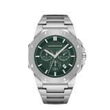 Cornavin CO.DS.03.B Silver watch with green dial on a white background