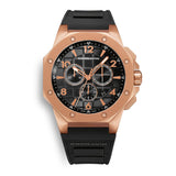 CORNAVIN CO 2012-2022R - Swiss Made Watch Chronograph with a matte rose gold PVD case and rubber strap