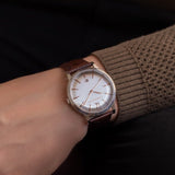 Cornavin Swiss Made Bellvue Watch with a brown leather strap