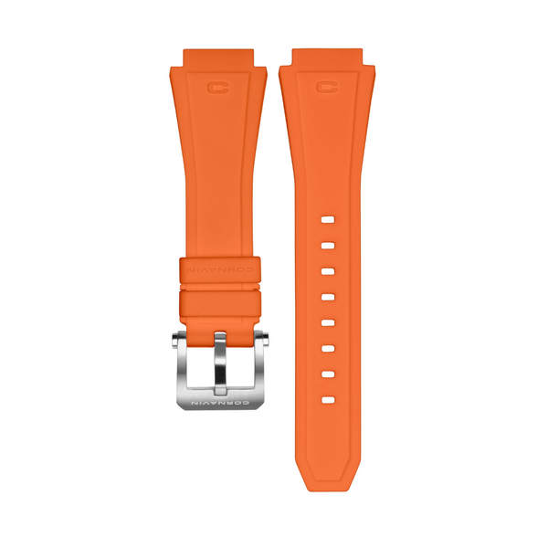19mm - Orange Silicone Strap with Ardillon buckle