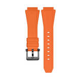 19mm - Orange Silicone Strap with Ardillon buckle