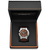 CORNAVIN CO 2012-2003R - Swiss Made Watch Chronograph with a brown dial and rubber strap