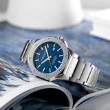 Downtown 3-H Automatic Swiss Made Uhr mit blauem Zifferblatt