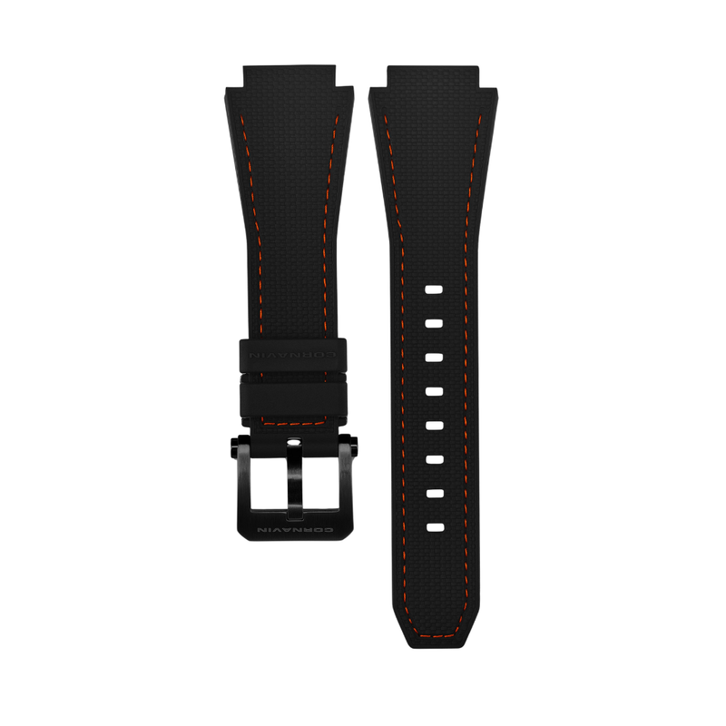19mm - Texturiertes Silikonband mit orangener Naht