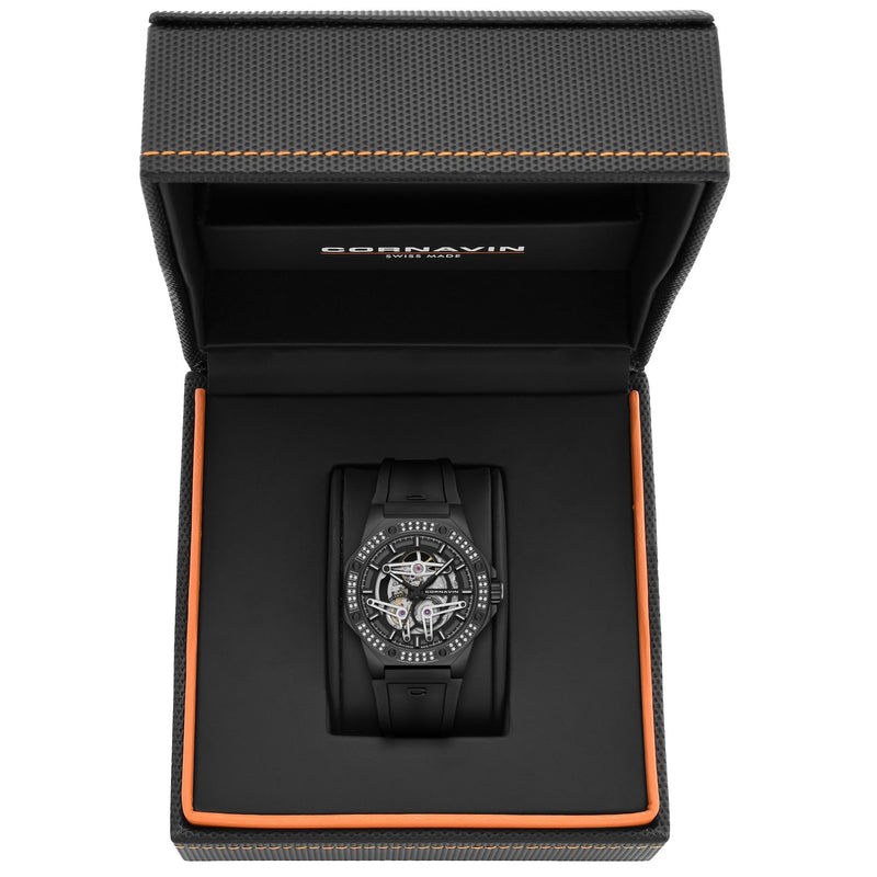 diamond edition swiss made automatic skeleton watch