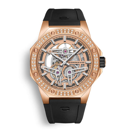 diamond edition swiss made automatic skeleton watch