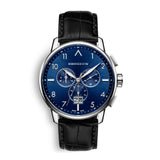 CORNAVIN CO.BD.04.L - Schweizer Uhr mit Grossdatum und blauem Zifferblatt