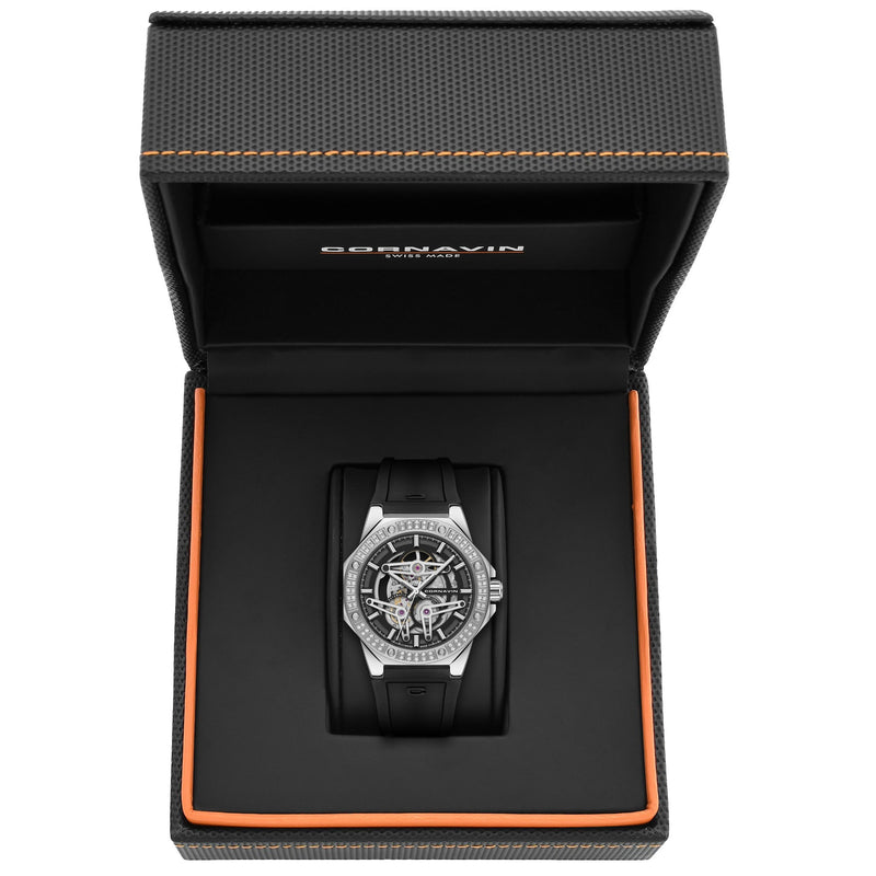 diamond edition swiss made automatic skeleton watch