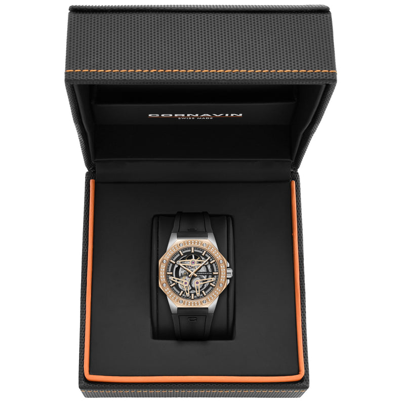 diamond edition swiss made automatic skeleton watch