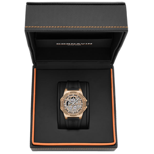 diamond edition swiss made automatic skeleton watch