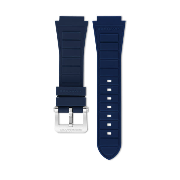 20mm - Bracelet silicone bleu avec boucle ardillon
