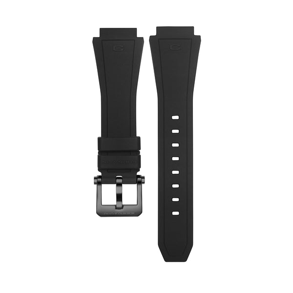 19mm - Bracelet en silicone noir avec boucle ardillon