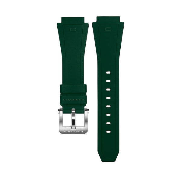 19mm - Bracelet silicone vert avec boucle ardillon