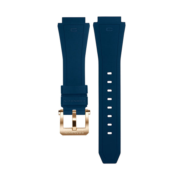 19mm - Bracelet silicone bleu avec boucle ardillon