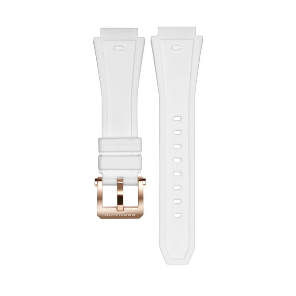 19mm - Bracelet silicone blanc avec boucle ardillon