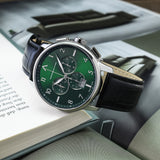 CORNAVIN CO.BD.05.L - Swiss Made Watch with Big Date and a green dial