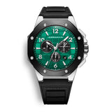 Cornavin CO 2012-2011R Chronograph with stainless steel case, black bezel and rubber strap