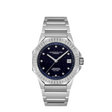 Cornavin Downtown Sky watch with blue aventurine glass dial and 80 diamonds on the bezel