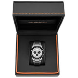 Luxury watch in a black and orange box with Cornavin branding.