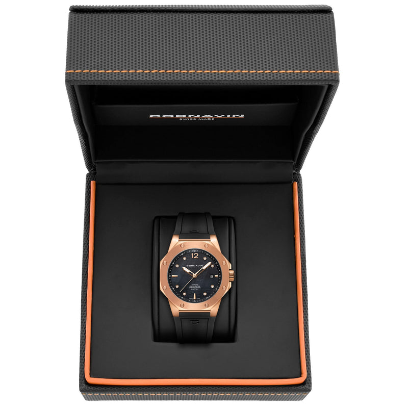 CORNAVIN CO 2021-2051 DIAMOND EDITION - Swiss Made Watch with black MOP dial and diamonds