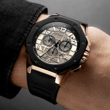 CORNAVIN CO 2012-2019R - Swiss Made Watch Chronograph with Black Bezel and Black Rubber Strap