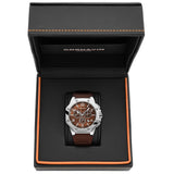CORNAVIN CO 2012-2003R - Swiss Made Watch Chronograph with a brown dial and rubber strap 