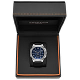 CORNAVIN CO 2012-2009R - Swiss Made Watch Chronograph with blue dial and black leather strap