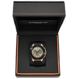 CORNAVIN CO 2012-2019R - Swiss Made Watch Chronograph with Black Bezel and Black Rubber Strap