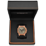 CORNAVIN CO 2012-2021R - Swiss Made Watch Chronograph matte rose gold PVD case and rubber strap