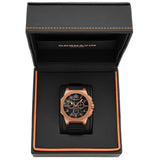 CORNAVIN CO 2012-2022R - Swiss Made Watch Chronograph with a matte rose gold PVD case and rubber strap