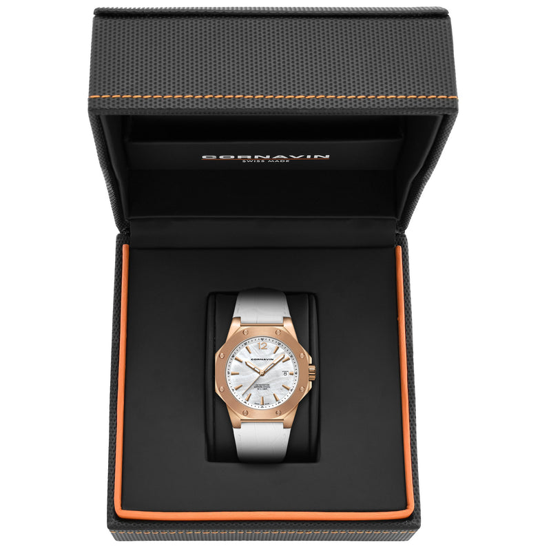 CORNAVIN CO 2021-2013 -Swiss Made Watch with a gold PVD case and MOP dial
