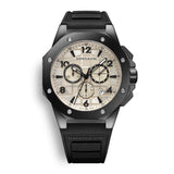 CORNAVIN CO 2012-2007R - Swiss Made Watch Chronograph with black pvd case and rubber strap