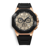 CORNAVIN CO 2012-2019R - Swiss Made Watch Chronograph with Black Bezel and Black Rubber Strap