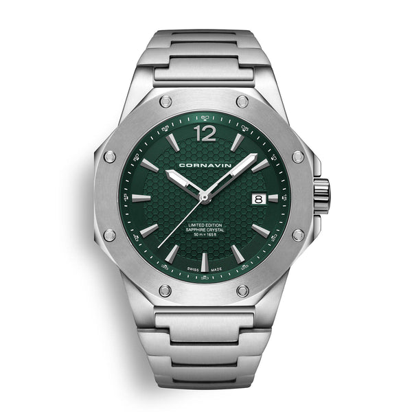 CORNAVIN CO 2021-2027 - Swiss Made Watch with a green dial 