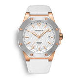 CORNAVIN CO 2021-2010 - Swiss Made Watch with a white dial and white leather strap