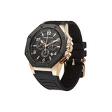 CORNAVIN CO 2012-2015R - Swiss Made Watch Chronograph with black bezel and Rose PVD Case 